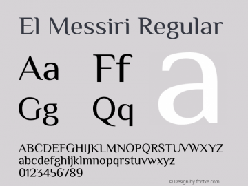 ElMessiri-Regular Version 2.007 Font Sample