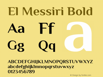 El Messiri Bold Version 2.007 Font Sample