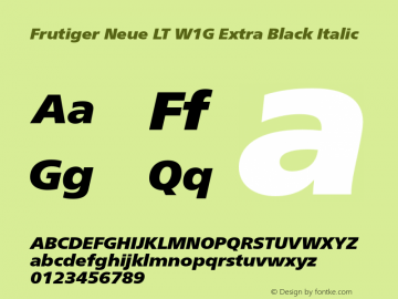 FrutigerNeueLTW1G-XBlackIt Version 1.00图片样张