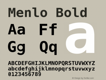 Menlo Bold 6.1d5e14 Font Sample