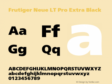 FrutigerNeueLTPro-XBlack Version 1.000;PS 001.000;hotconv 1.0.38图片样张