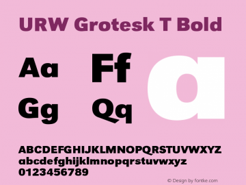 URW Grotesk T Bold Version 001.005图片样张