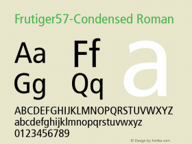 Frutiger57-Condensed Version 1.00 Font Sample