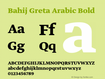 Bahij Greta Arabic Bold Version 1.20 October 15, 2016图片样张