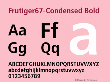 Frutiger67-Condensed Bold Version 1.00 Font Sample