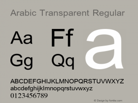 Arabic Transparent Regular Version 1.01图片样张
