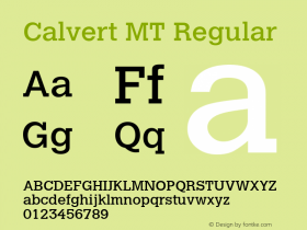 Calvert MT Version 1.00 Font Sample