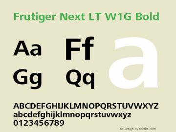 FrutigerNextLTW1G-Bold Version 1.00 Font Sample