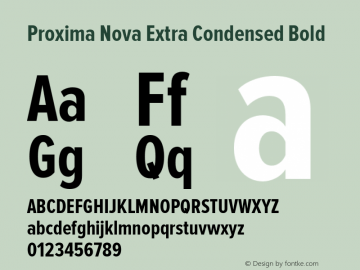 Proxima Nova Extra Condensed Bold Version 2.003图片样张