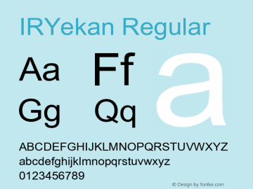 IRYekan Version 1.001 Font Sample