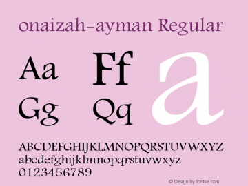 onaizah-ayman Glyph Systems 20-marsh-2001 Font Sample