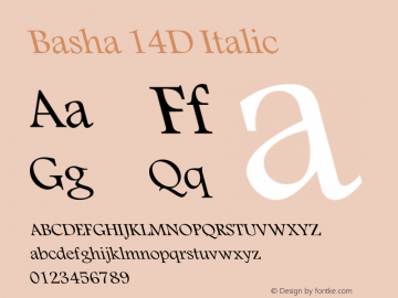 Basha 14D Italic Version 1.00 August 30, 2007, initial release图片样张