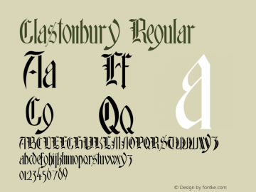 Glastonbury Regular Version 1.00 Font Sample
