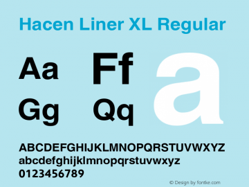 Hacen Liner XL Version 1.00 2006 Font Sample