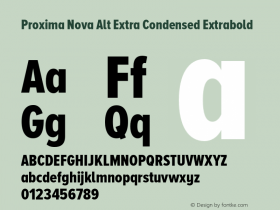 Proxima Nova Alt Extra Condensed Extrabold Version 2.001图片样张