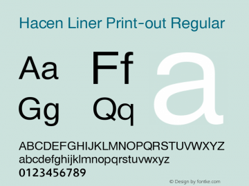 Hacen Liner Print-out Version 1.00 2006 Font Sample