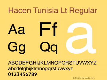 Hacen Tunisia Lt Version 1.00 2007 Font Sample
