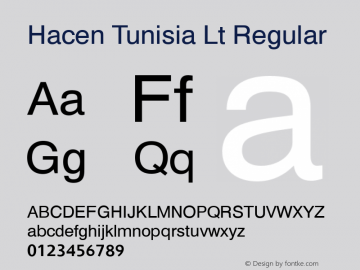 Hacen Tunisia Lt Version 1.00 2007 Font Sample