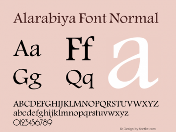 Alarabiya Normal Font 2.5图片样张