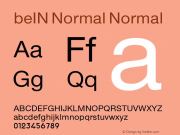 beINNormal beIN version 1.0 Font Sample