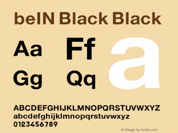 beIN Black beIN version 1.0 Font Sample