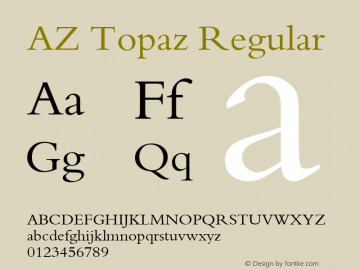 AZ Topaz Glyph Systems 5-April-96 Font Sample