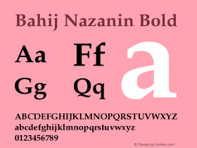 Bahij Nazanin Bold Version 1.10 October 21, 2016图片样张