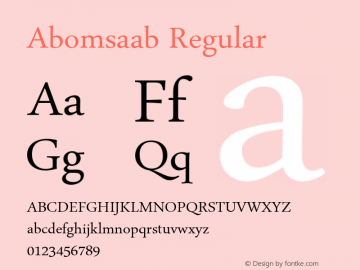 Abomsaab 1.03 January 18, 2004 Font Sample