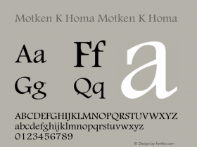 Motken K Homa 1.0 Font Sample