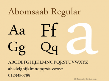 Abomsaab 1.03 January 18, 2004 Font Sample