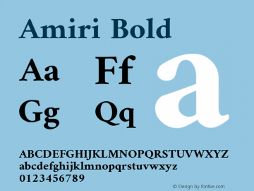Amiri Bold Version 000.103 Font Sample