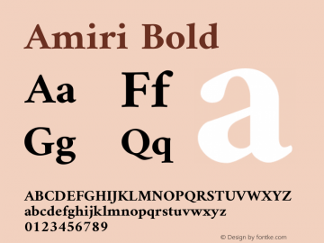 Amiri Bold Version 000.105 Font Sample