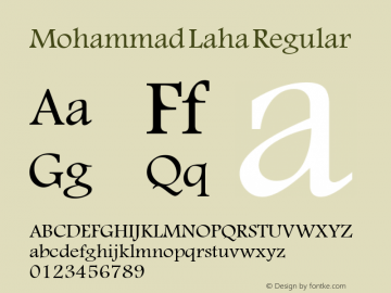 Mohammad Laha Mohammad 2003 Font Sample