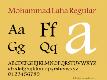 Mohammad Laha Mohammad 2003 Font Sample