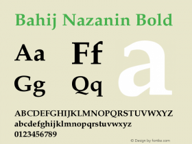 Bahij Nazanin Bold Version 1.10 October 21, 2016图片样张