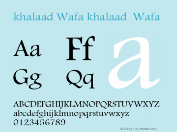 khalaad  Wafa khalaad  Wafa Font Sample