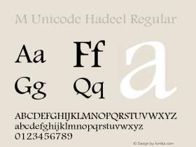 M Unicode Hadeel 1.0 - 1422 Font Sample