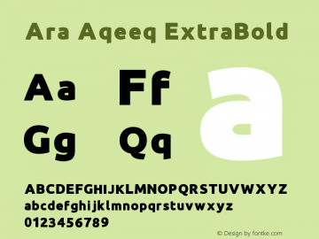 Ara Aqeeq ExtraBold Version 1.000;PS 001.000;hotconv 1.0.70;makeotf.lib2.5.58329图片样张