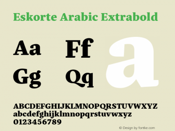 Eskorte Arabic Extrabold Version 1.000 Font Sample