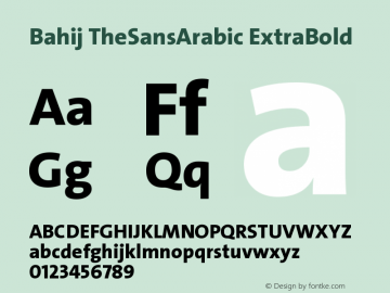 Bahij TheSansArabic-ExtraBold Version 1.10 October 23, 2016 Font Sample