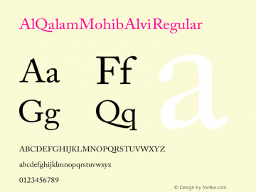 AlQalam Mohib Alvi Version 1.00 Font Sample