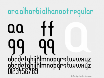 Ara Alharbi Alhanoof Version 1.00 August 7, 2012, initial release Font Sample