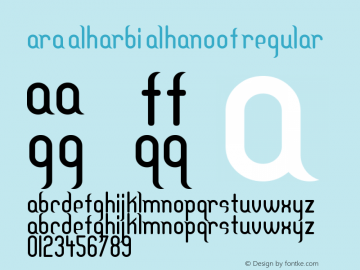 Ara Alharbi Alhanoof Version 1.00 August 7, 2012, initial release Font Sample