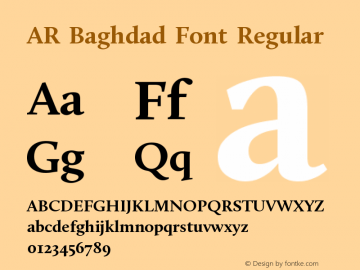 AR Baghdad Font Version 1.000;PS 002.000;hotconv 1.0.70;makeotf.lib2.5.58329图片样张