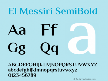 ElMessiri-SemiBold Version 2.006 Font Sample
