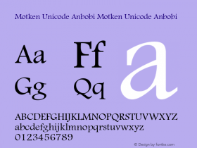 Motken Unicode Anbobi Motken Unicode Anbobi Font Sample