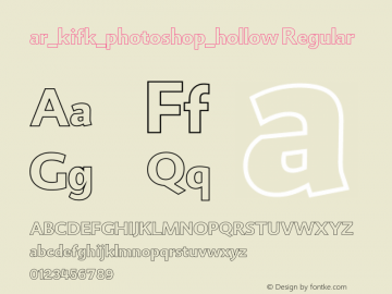 ar_kifk_photoshop_hollow Version 1.00 March 10, 2013, initial release Font Sample