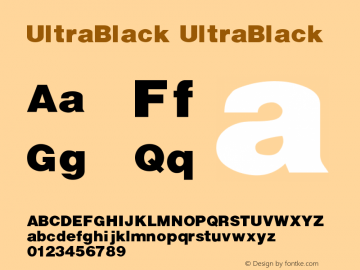 UltraBlack UltraBlack Version 001.001 Font Sample
