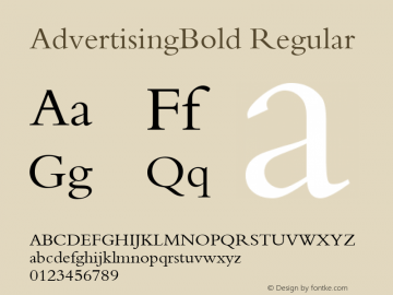 AdvertisingBold 1.0 - 1422 Font Sample