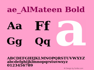 ae_AlMateen Bold Version 1; May 20, 2003 Font Sample